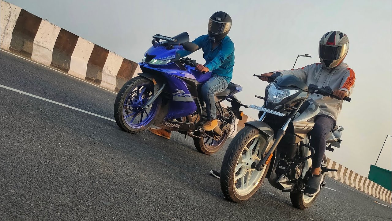 Ns200 Bs6 Vs R15 v3 Bs6 Race | Rolling Race