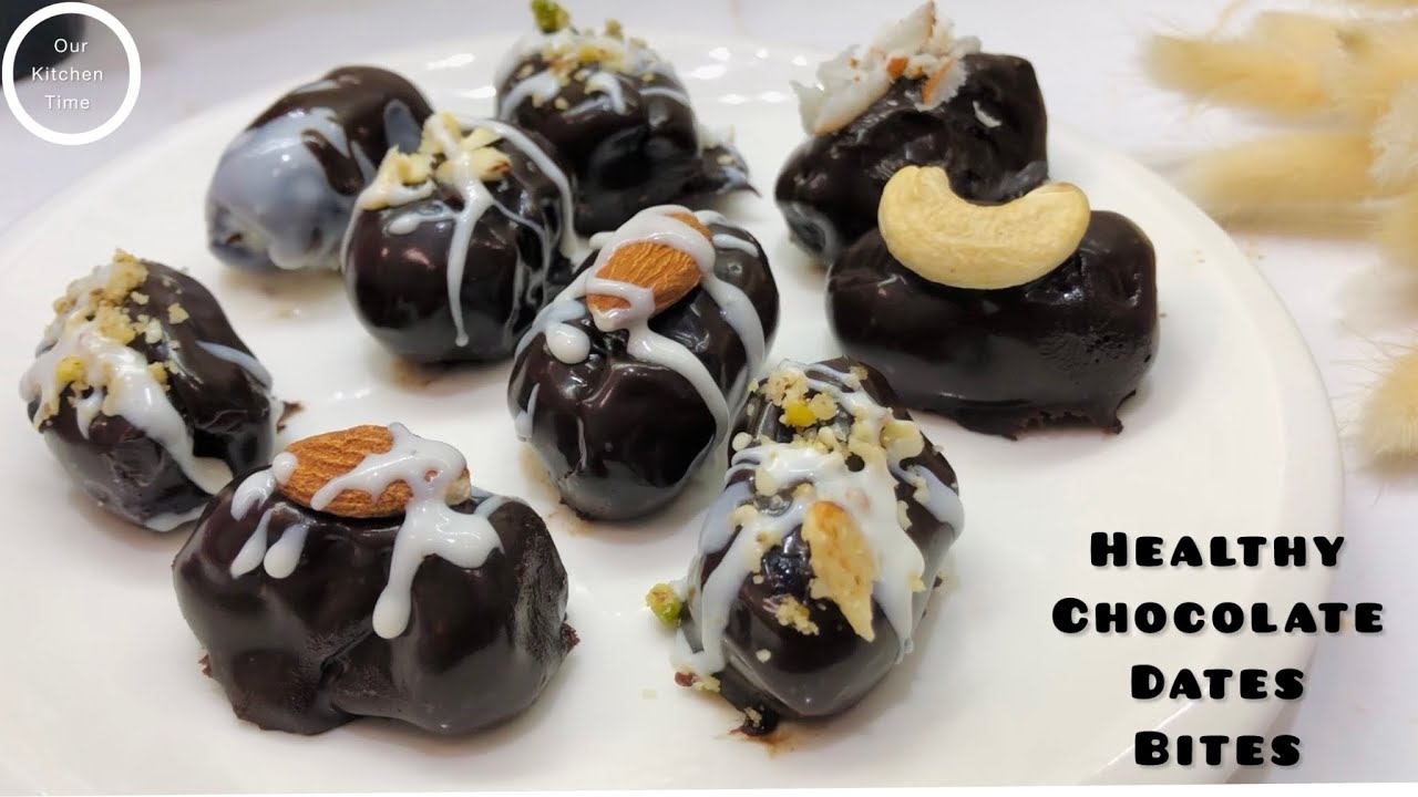 Chocolate energy bites for Ramadan special | healthy chocolate dates recipe by our kitchen time 