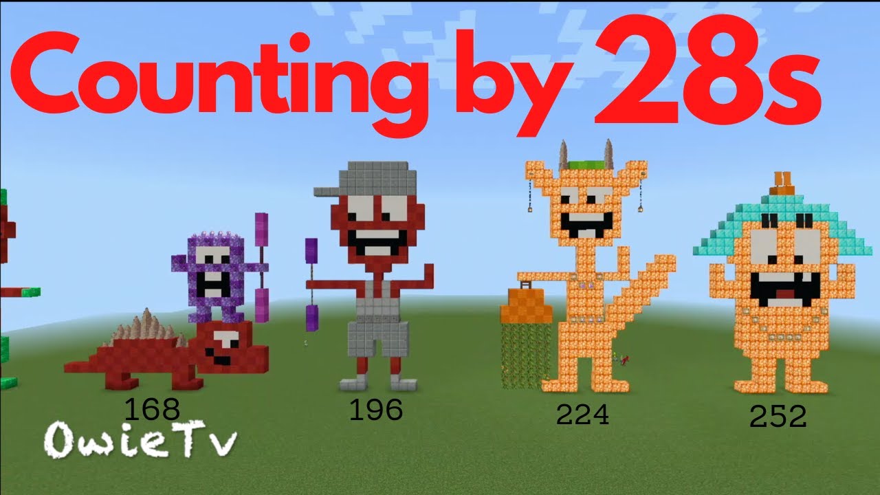 Numberblocks Minecraft COUNTING BY 28 | Learn To Count | Skip Counting Songs | Math Songs for Kids