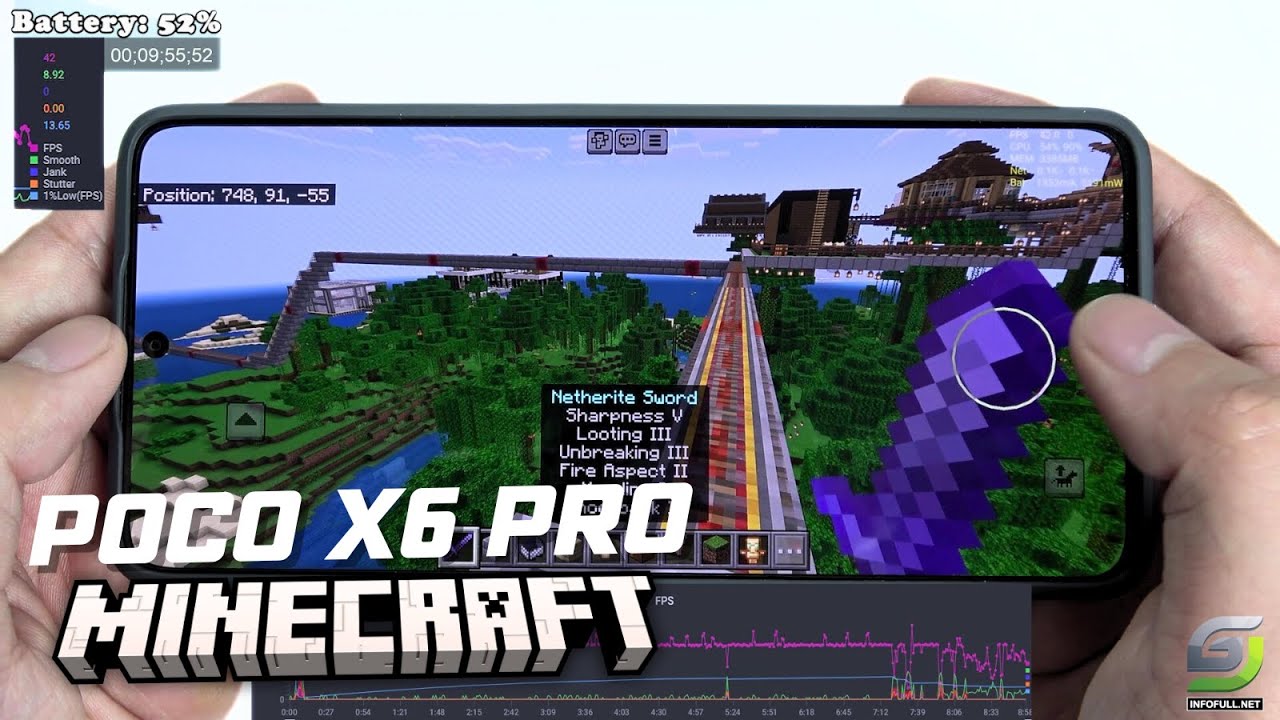 Poco X6 Pro test game Minecraft | Dimensity 8300 Ultra