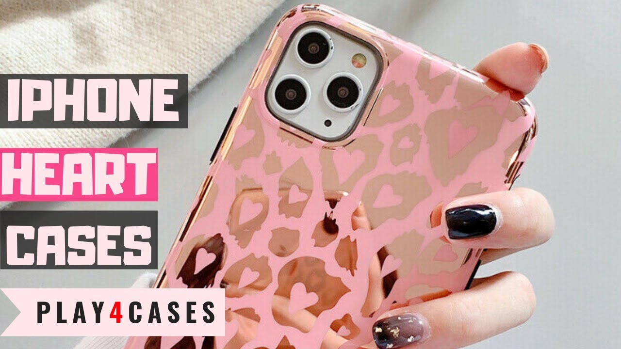 Plating Leopard Love Heart Case For iPhone 11 Pro XS Max XR 7 8 Plus