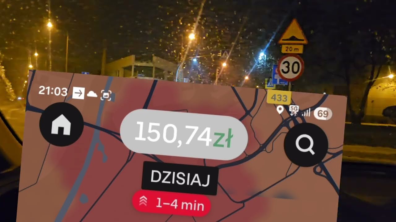 PIĄTKOWY UBER 64zł/h aktualizacja co 1h