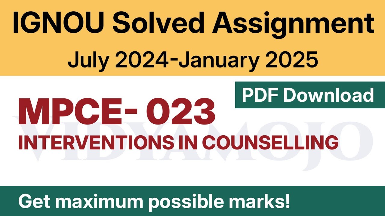 IGNOU MPCE 023 Solved Assignment 2024-25 PDF Download | IGNOU MA Psychology/MAPC 2nd Year Assignment