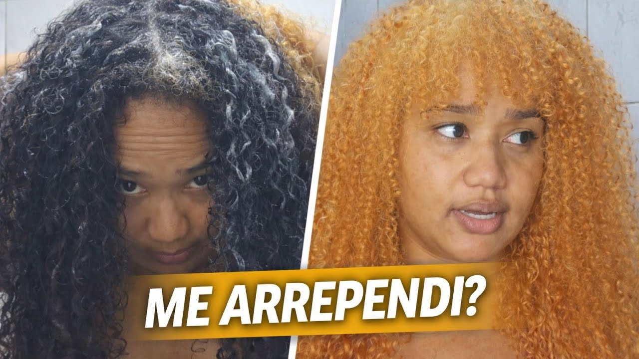 Descolori meu cabelo cacheado em casa… deu medo 