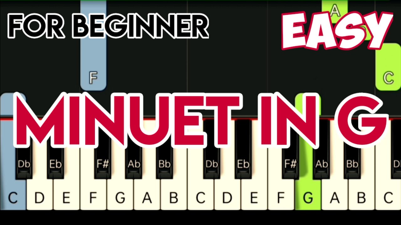 BACH - MINUET IN G | SLOW & EASY PIANO TUTORIAL