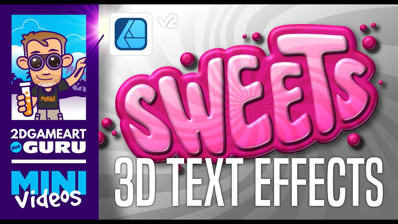 Affinity Designer v2 Mini Tutorial - Text with Shiny 3D effects