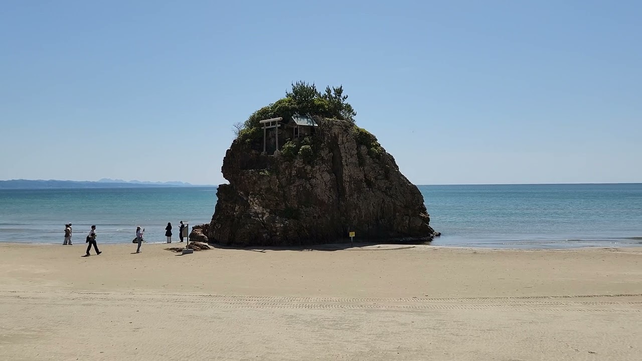일본 이즈모 이나사노하마 해변의 벤텐지마 Bentenjima Island of Inasa Beach 稲佐の浜の弁天島