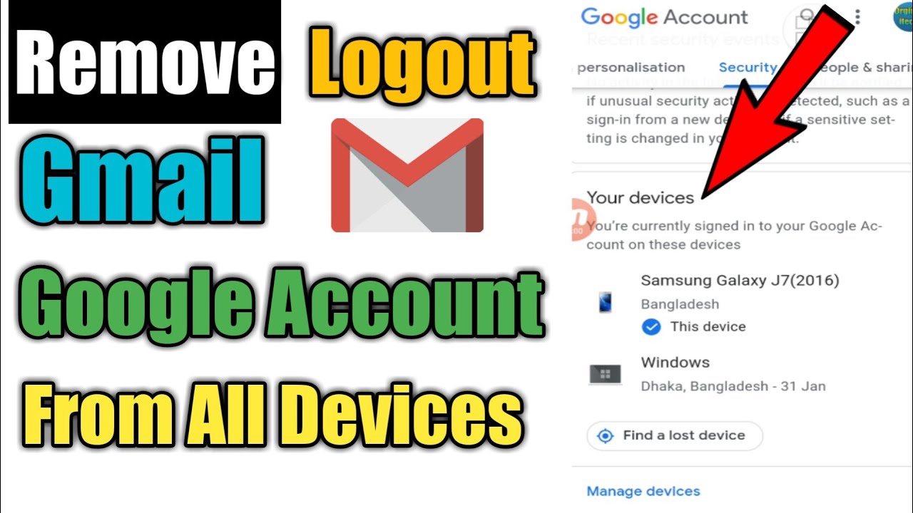 How To Remove Google Account From All Devices | Logout Your Gmail Account