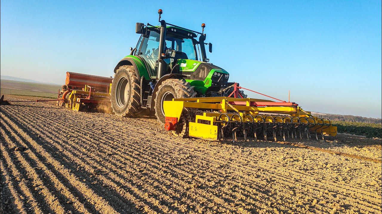 semis d'orge de printemps en plaines marnaise / Deutz fahr / sopema