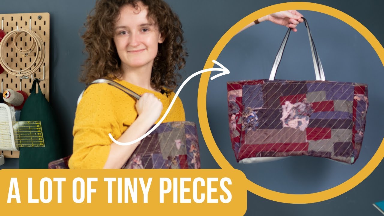 I made a shopping bag out of tiny pieces of fabric | scrapbag 2.0
