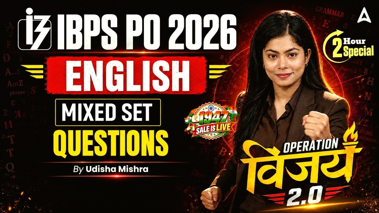 IBPS PO 2026 English | Top 60 Mixed Questions | 2 Hour Special | Operation Vijay 2.0 | Udisha Mam
