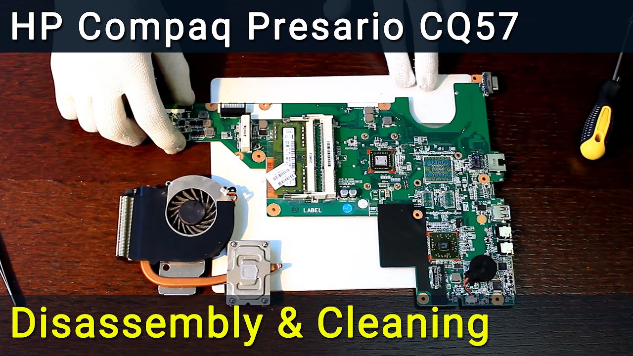 HP Compaq Presario CQ57 Разборка, чистка вентилятора от пыли и замена термопасты