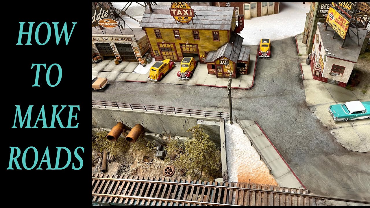 Making roads for our model railroad layout!