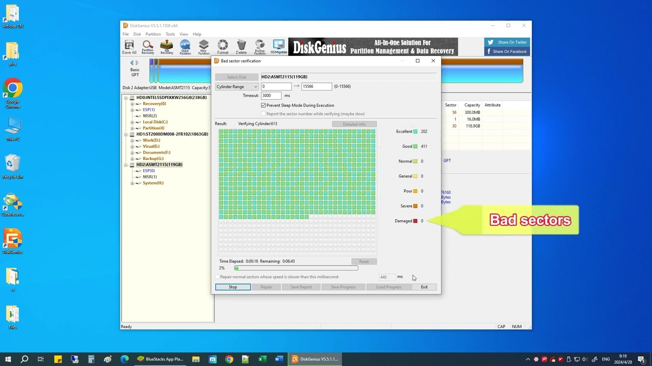 How to check and repair bad sectors on hard drives, SSDs or USB drives? (FREE)
