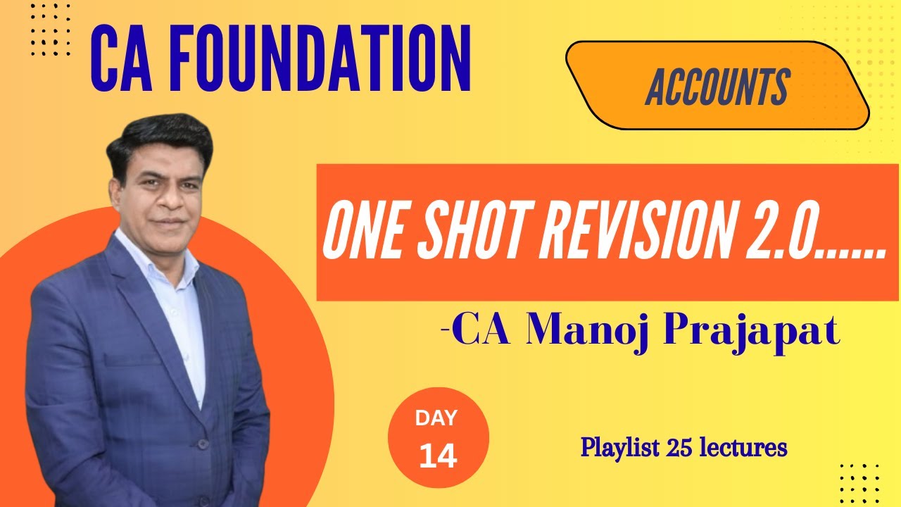 CA Foundation Sep Attempt | Accounts One shot Revision 2.0 | Day - 14