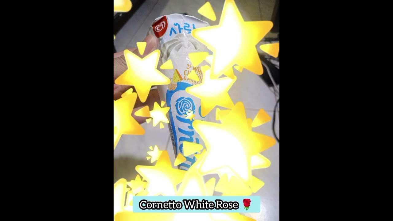 WALLS CORNETTO WHITE ROSE 🌹. White Chocolate & Milky Cheese Flavoured.#Walls #Cornetto #White #Rose