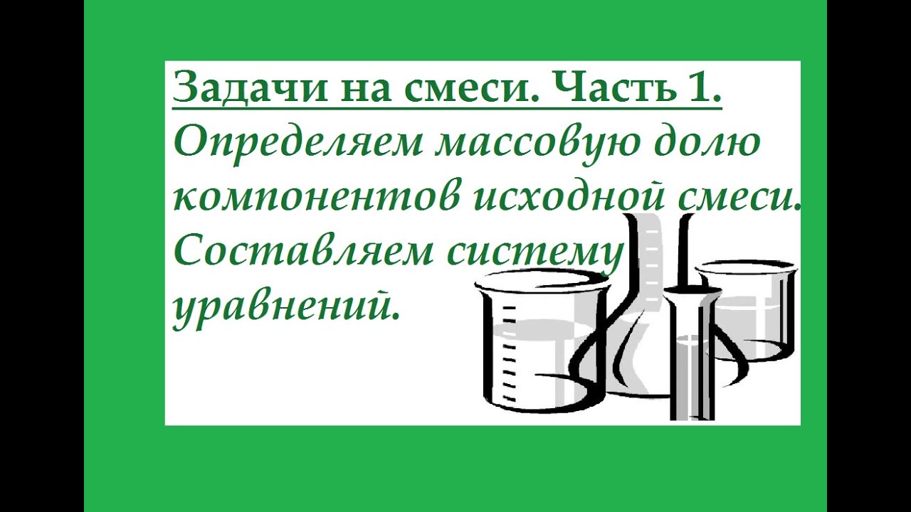 Задачи на смеси с системой уравнений. Определяем состав исходной смеси (в %).