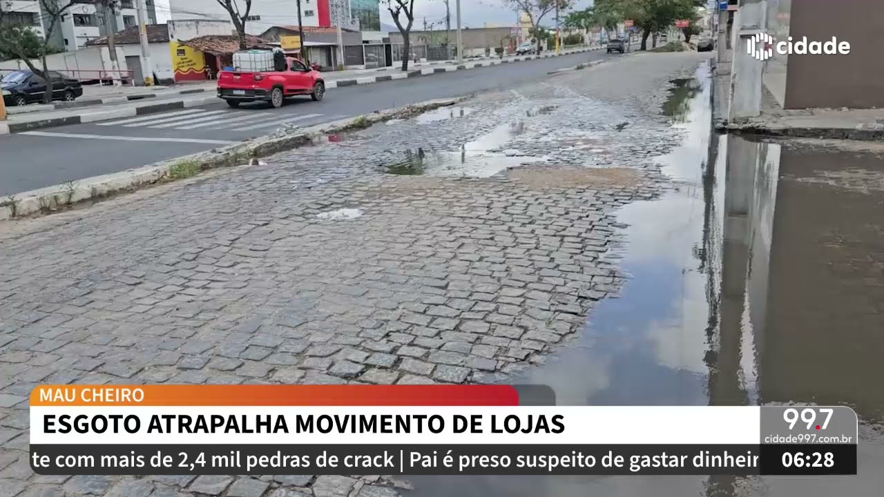 O Povo na Cidade - 26.01.26 - Esgoto atrapalha movimento de comércio no bairro Indianópolis