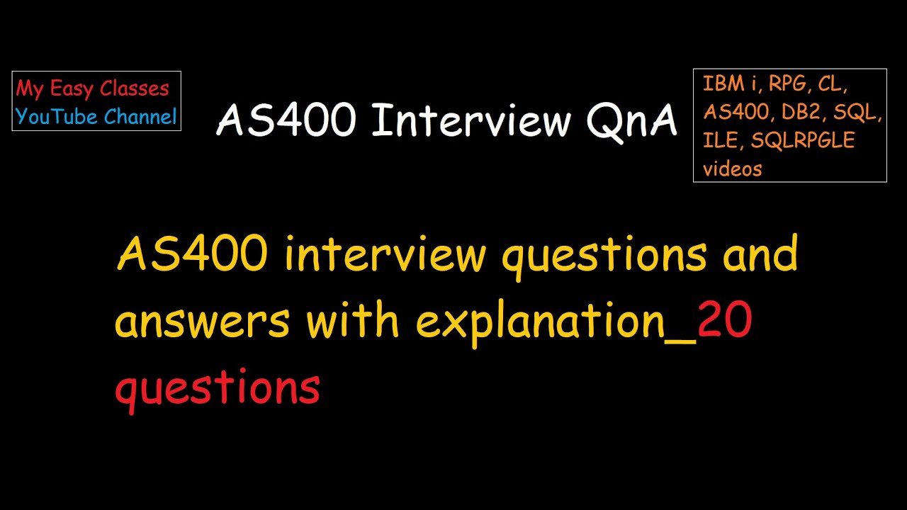 AS400 interview questions -  Part 1