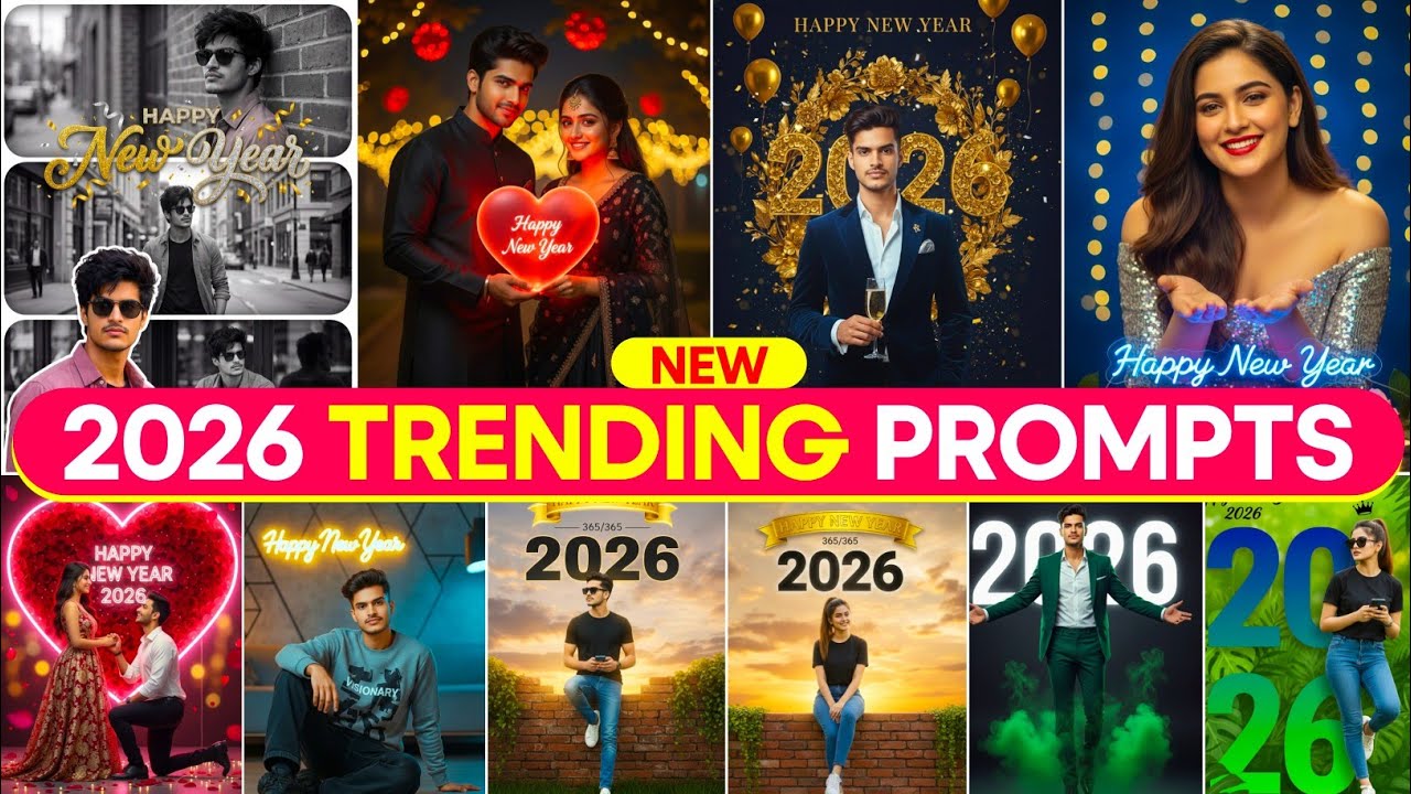 Trending Happy New Year 2026 Photo Editing Prompts in Edimakor | New Year 2026 AI Photo Editing