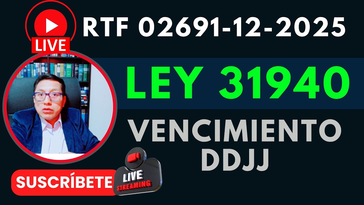 Resolución del Tribunal Fiscal 02691 12 2025 respecto a la ley 31940, Cronograma de la  DDJJ anual