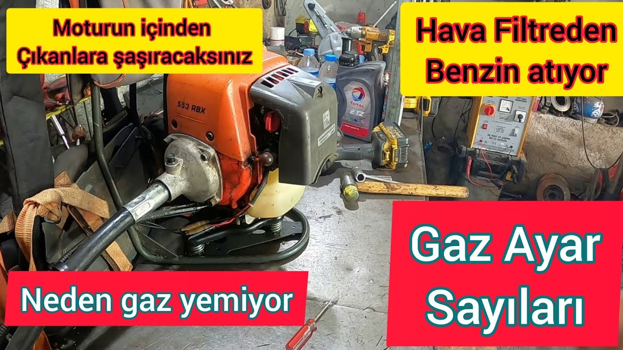 Husqvarna 553 RBX Tırpan Gaz Yemiyor / Arıza Tespiti ve Tamiri Nasıl Yapılır / Gaz Ayarı
