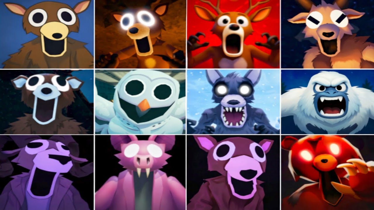 99 Nights - Owl, Bat, Ram, Deer, Goat, Boar, Yeti & Wolf More Jumpscares | Roblox 