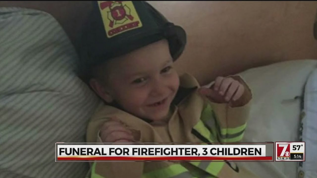 Firefighters attend funeral for father, 3 children killed in fire