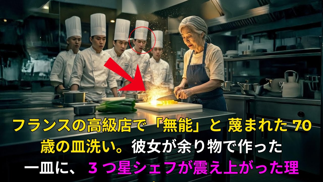 フランスの超高級レストランで皿洗いする70代女性、蔑まれた彼女が廃棄された食材を調理すると....