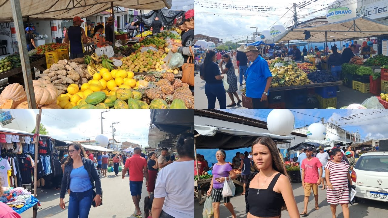 Feira livre na cidade de gado bravo PB, uma grande feira