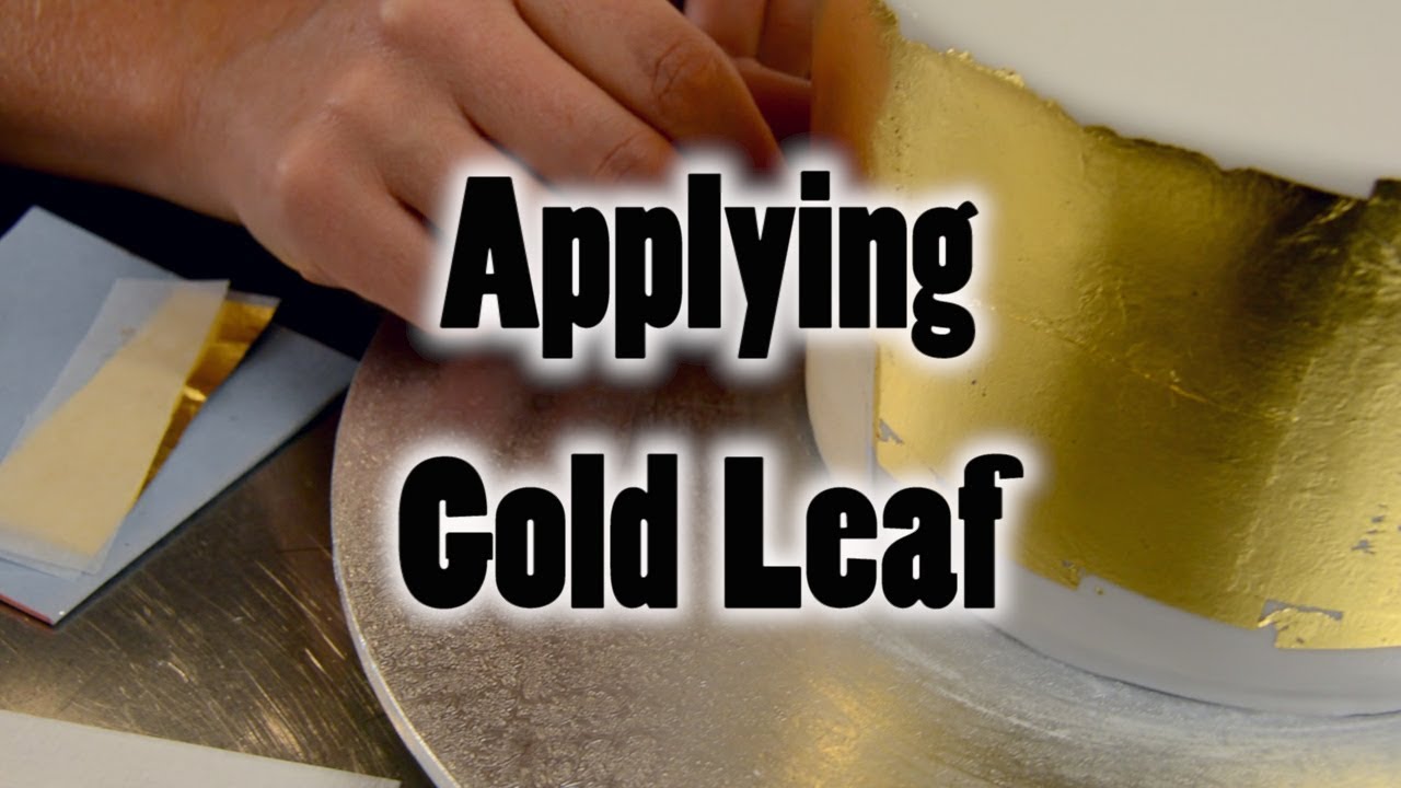 Applying Gold Leaf to a Cake