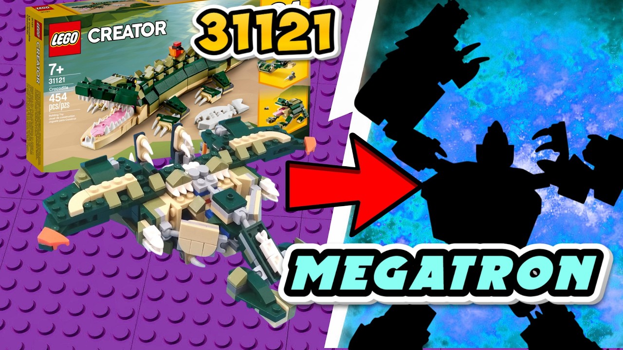 Tutorial:  Megatron  (Transformers:Prime cartoon) ,  LEGO Creator 31121 alternate built / Crocodile