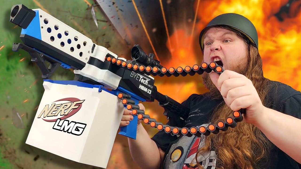 Наконец-то вы можете построить ручной пулемет NERF с ∞ боеприпасами!