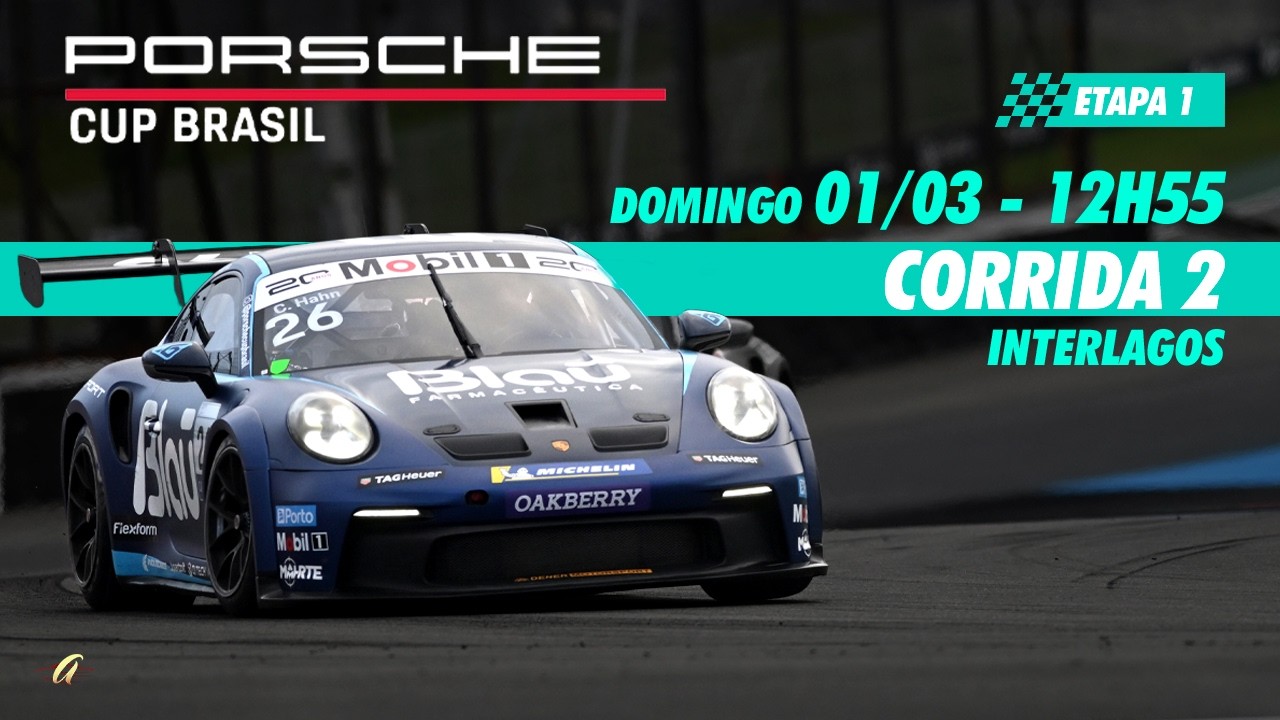 PORSCHE CUP BRASIL AO VIVO - Corrida 2 - INTERLAGOS - Domingo (01/03) - 12h55