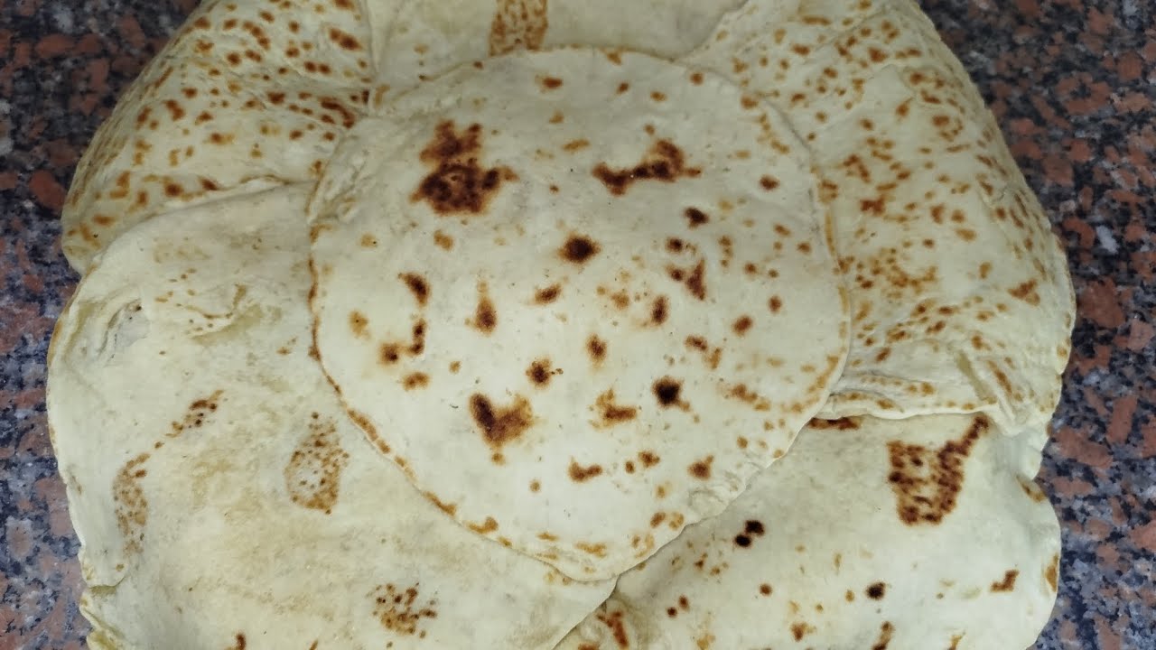 اسهل واسرع عيش الشاورما أو عيش صاج 