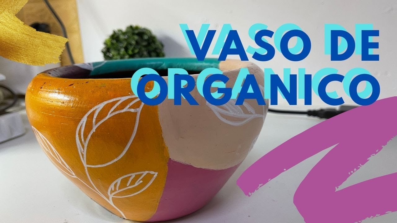 PINTURA ORGÂNICA - VASO DE CERAMICA
