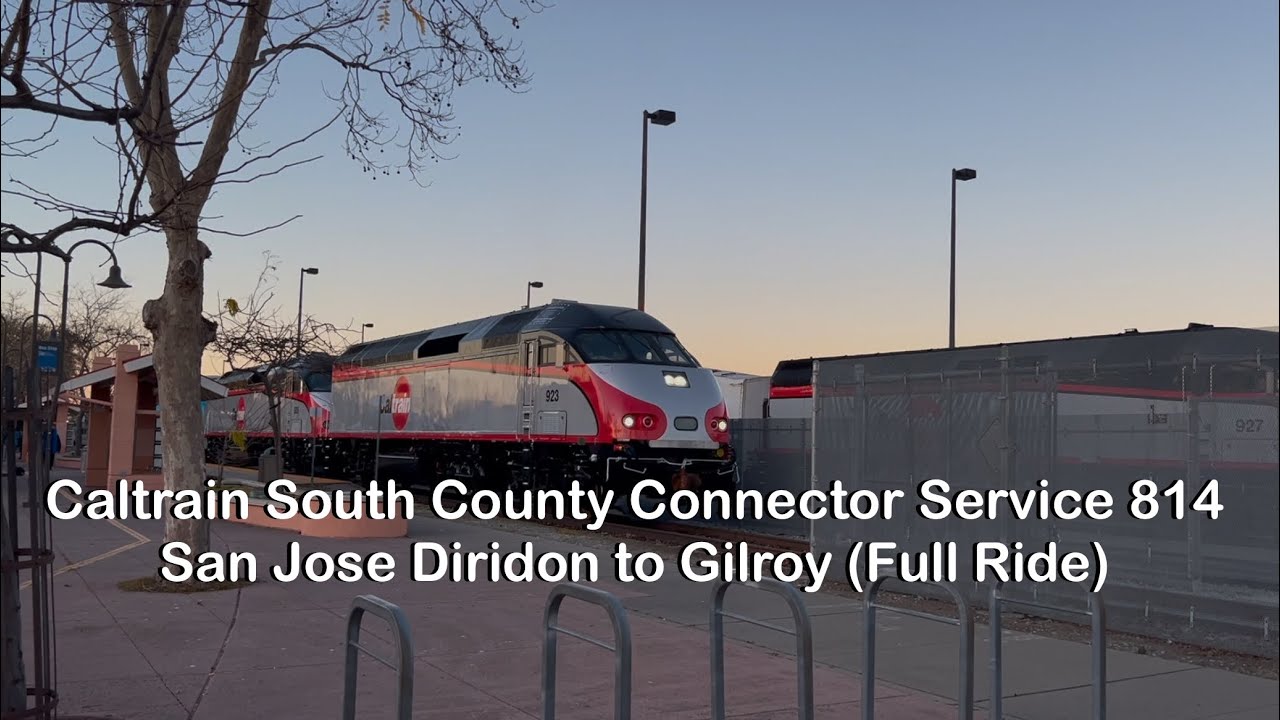 [Doubleheader] Caltrain South County Connector 814 with MP36PH-3Cs 923 & 928 Full Ride SJ to Gilroy