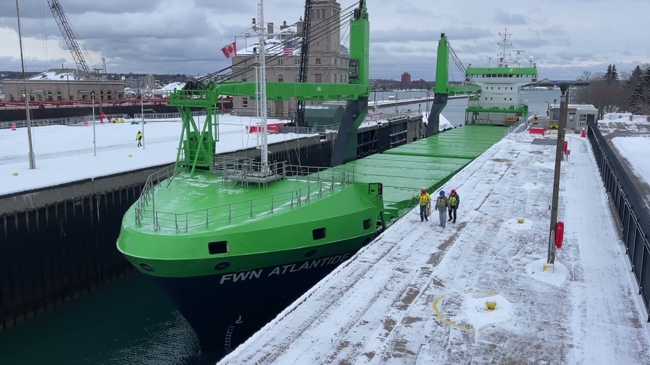 Salt water vessel FWN Atlantide at the Soo Locks