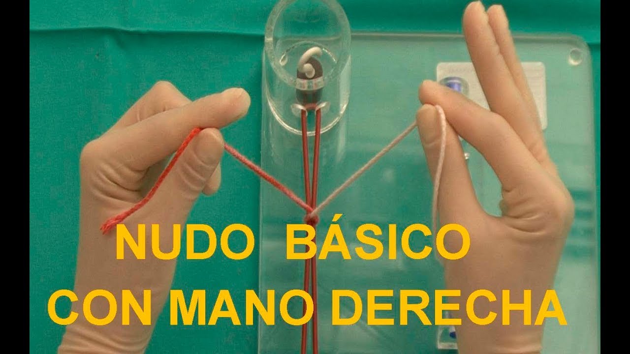 NUDO BÁSICO con la MANO DERECHA. Anudados quirúrgicos. ¡Oh que sencillo!