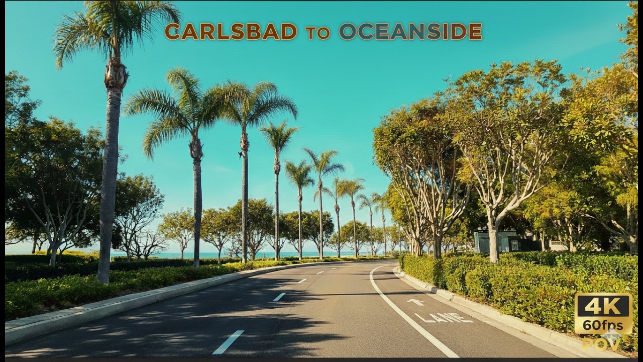 20 Minute Afternoon Drive: Carlsbad to Oceanside | 4K 60fps POV