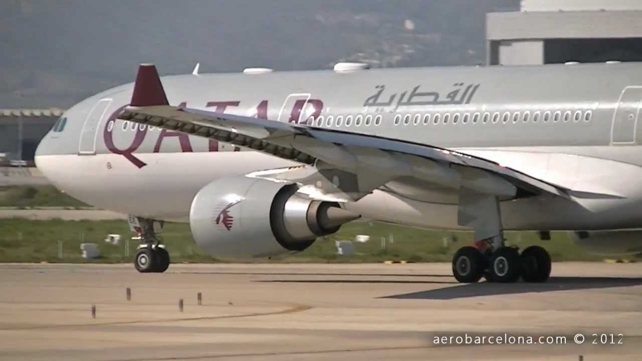 [HD 720p] QATAR AIRWAYS A330-302 [A7-AEE] FRIENDLY PILOT SALUTE | TAKE-OFF BARCELONA-EL PRAT RW25R