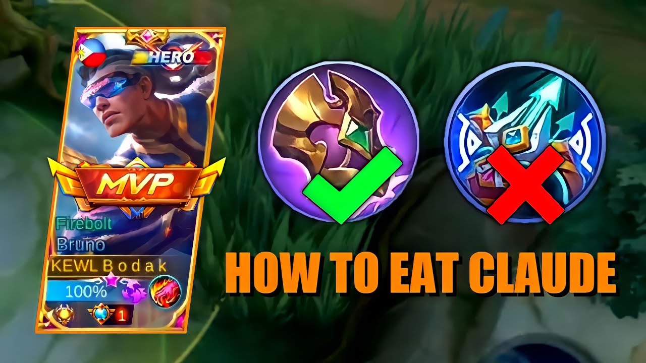 COUNTER BUILD FOR CLAUDE | BRUNO BEST BUILD AND EMBLEM - MLBB
