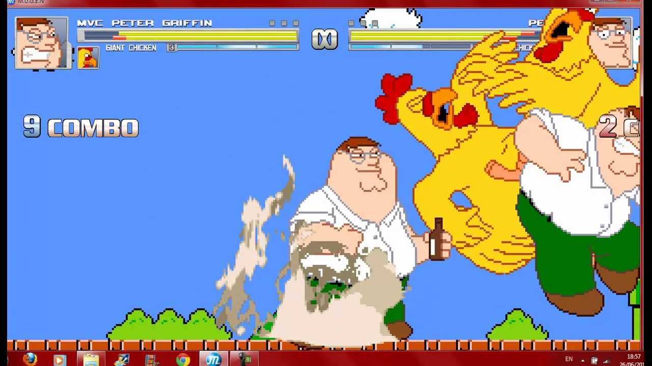 Mugen Peter (New) and Giant Chicken vs Peter (Old) and Big Chicken