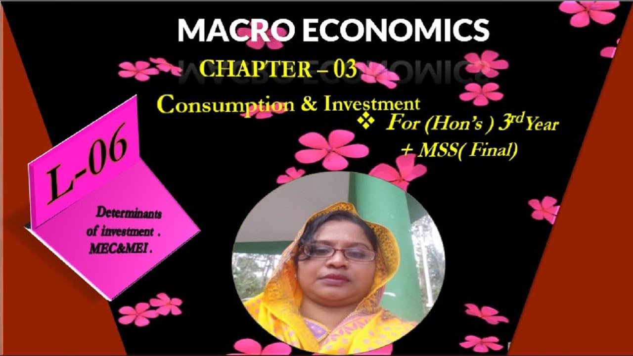 DETERMINANTS OF INVESTMENT | MEC & MEI | L-06 | CONSUMPTION & INVESTMENT | CHAPTER -03 | MACRO