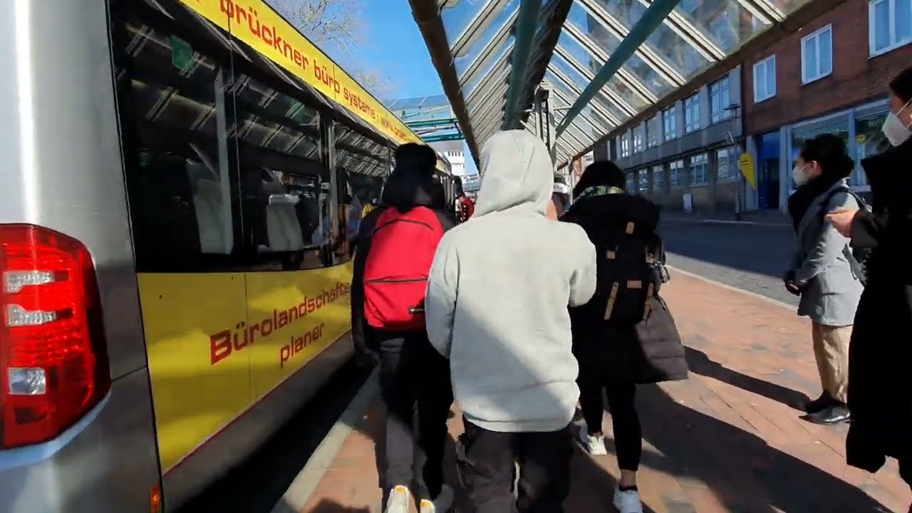 Germany City Trip 🚍 SWN StadtWerke Neumünster.Straßen Verkehr  Ab Bahnhof  Bis Designer Outlet