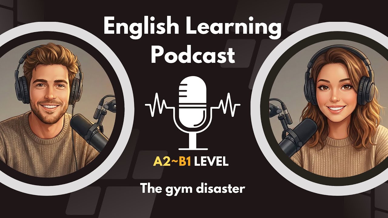 English Learning Podcast for A2-B1: The Gym Disaster (Idioms & Shadowing)