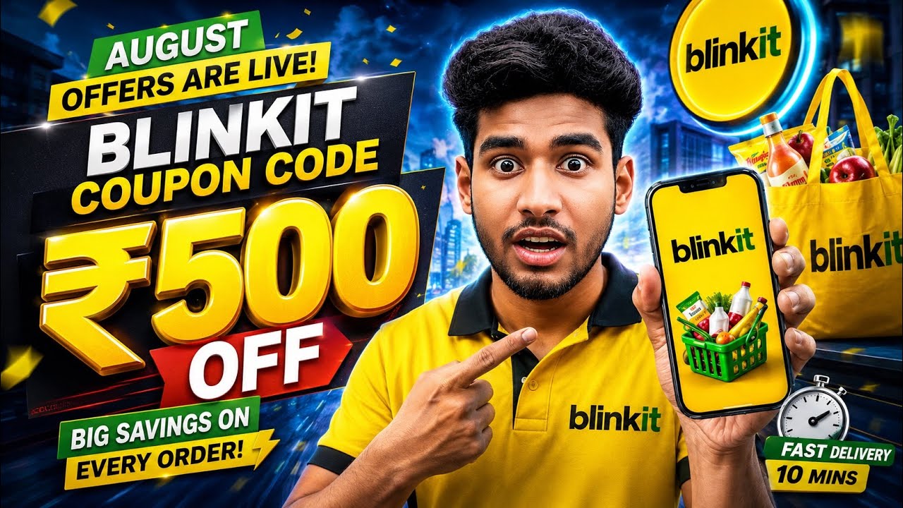 🚀 Blinkit Coupon Code Today 🎁 | Latest Blinkit Offers & Promo Codes 2026 ⚡ Save Big on Every Order 💛