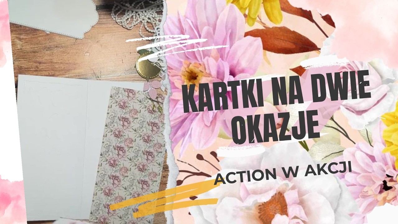 Dwie kartki z 3 arkuszy! Action w akcji! Kartka ślubna oraz na komunię💒