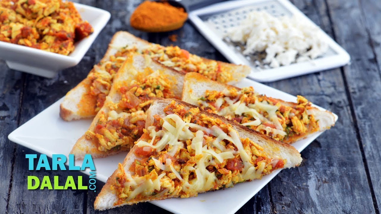 पनीर चीज़ टोस्ट (Paneer Cheese Toast) by Tarla Dalal
