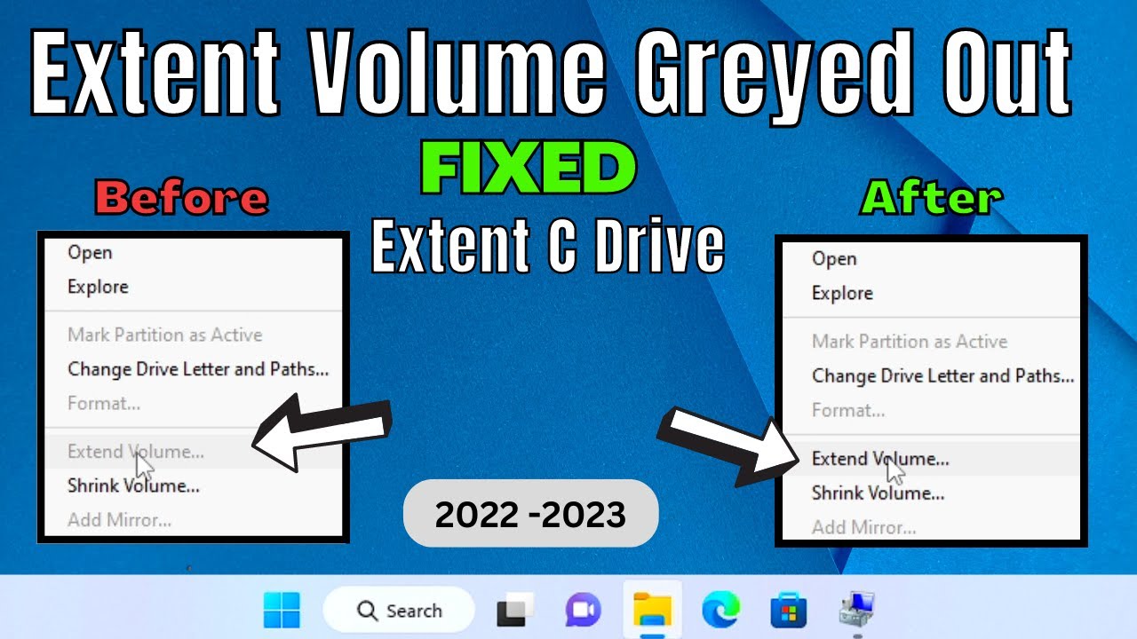 (FIX) Extend Volume Option Greyed Out In Windows 10/11 | Extend C Drive